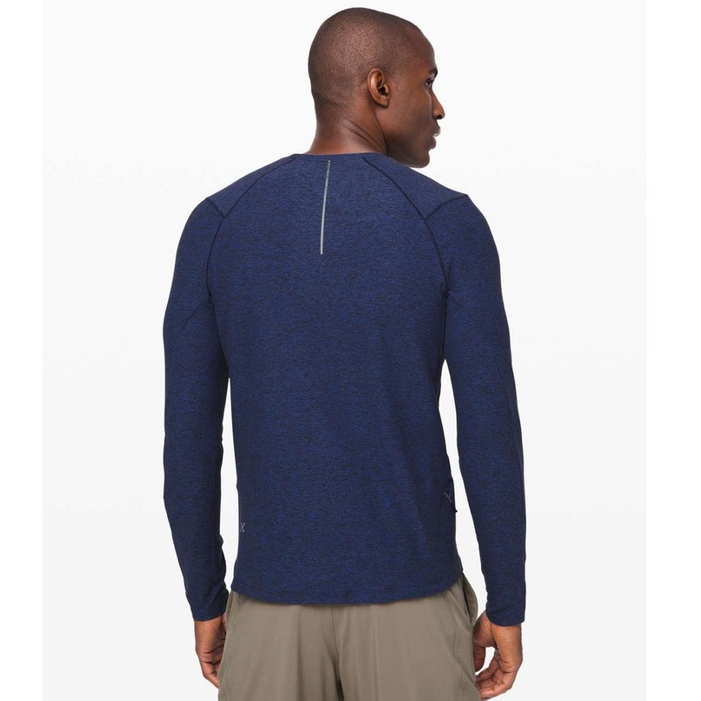 Lululemon Surge Warm Long Sleeve / Medium / Heathered Moroccan Blue Mens Run - Picture 2 of 10